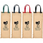 Jute Single Bottle Wine Tote
